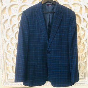 Tommy Hilfiger Mediterranean blue plaid blazer 40R